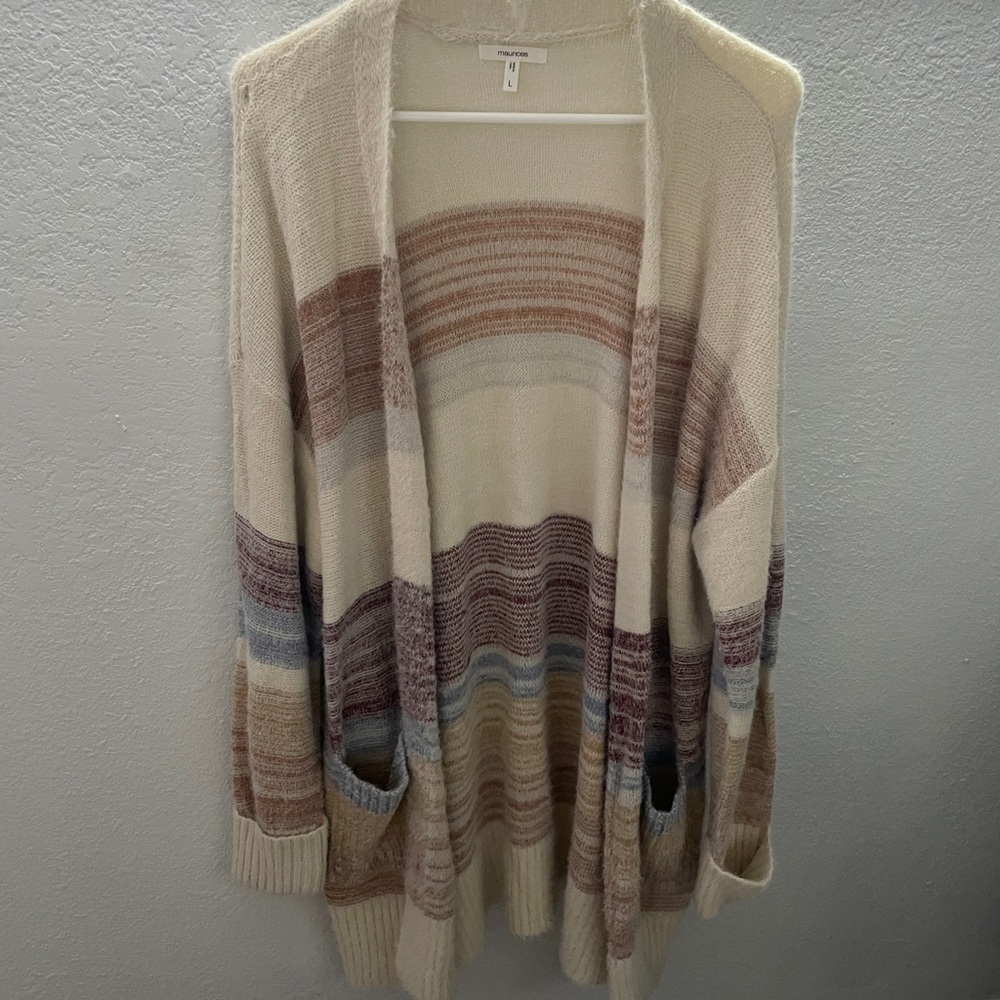Maurices Multicolor Striped Women's Cardigan